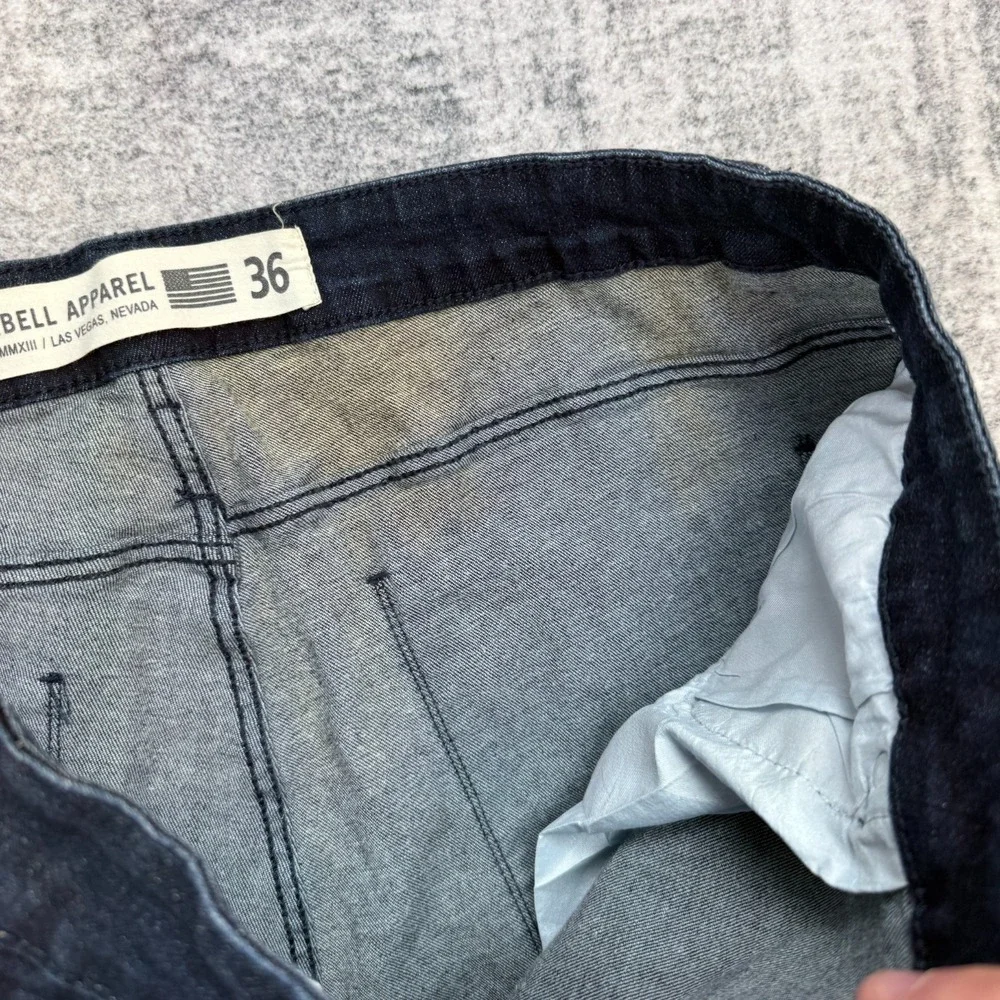 Barbell Apparel Jeans Mens 36x33 Dark Wash Blue Stretch Denim Slim Straight